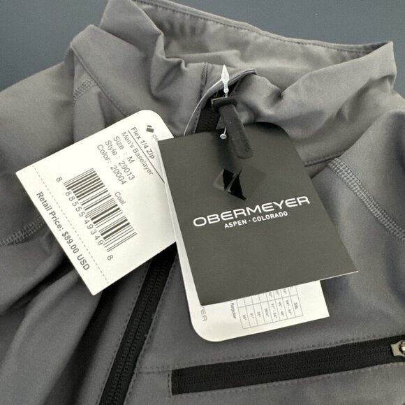 Obermeyer Men's M Flex 1/4 Zip Baselayer Knit Pullover Shirt Gray NWT - Picture 8 of 16